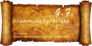 Gladovszky Felícia névjegykártya
